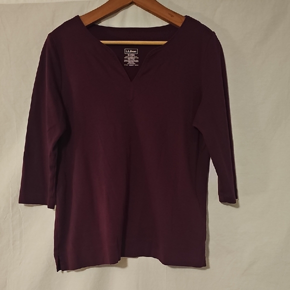 L.L. Bean Tops - L.L. Bean Women's Long Sleeve V-Neck Top - Deep Purple